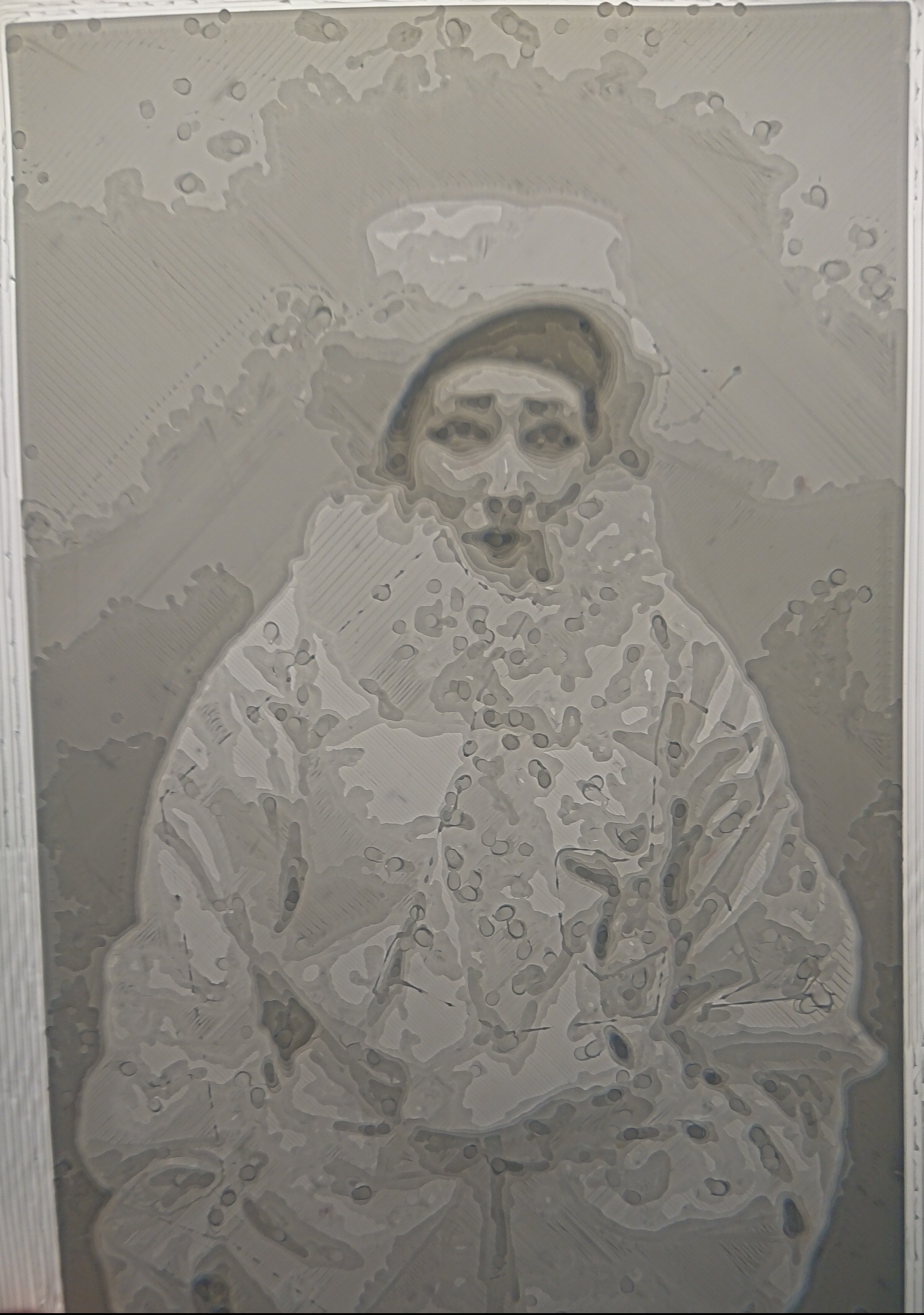 lithophanie du portrait de Sarah Bernardt